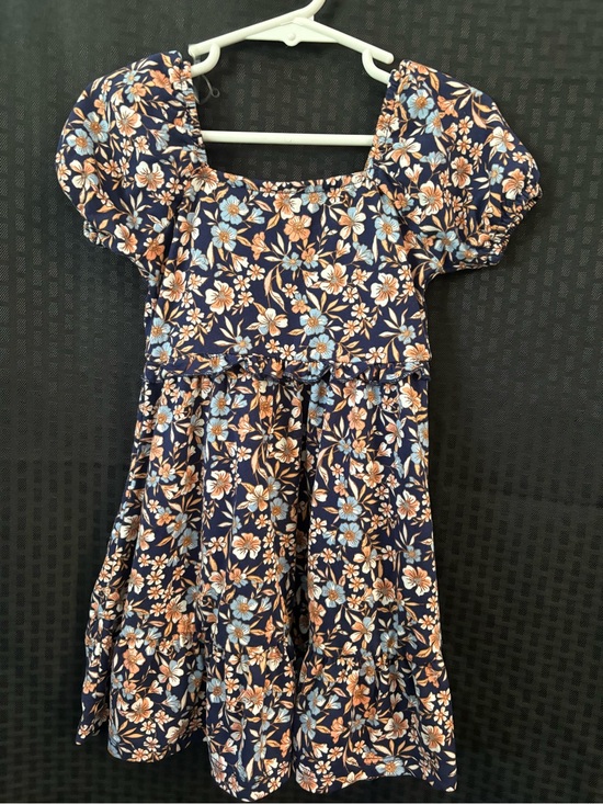 btween Other - btween Navy Floral Dress with Blue & Peach Flowers